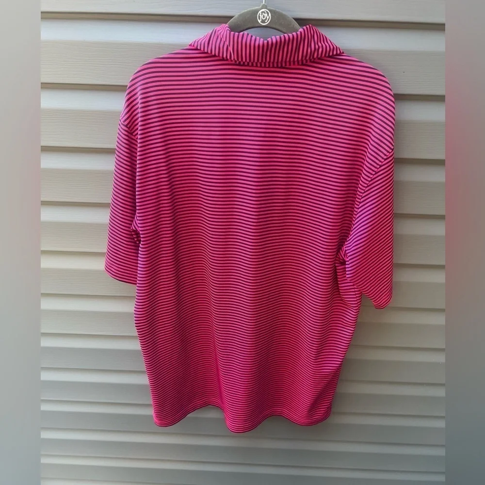 Walter Hagen Vibrant Pink and Black Striped Polo